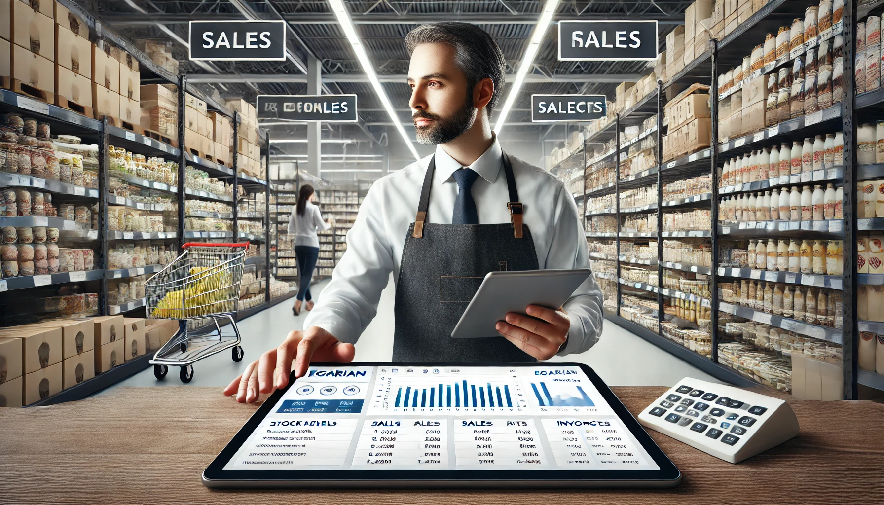 Empresario usando el sistema
