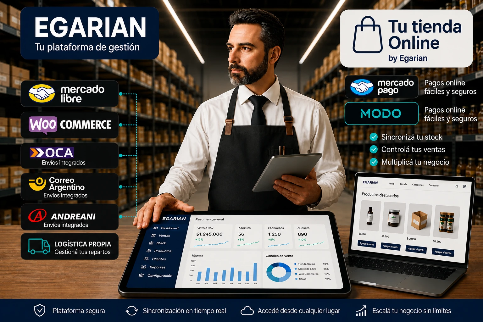 Empresario usando el sistema
